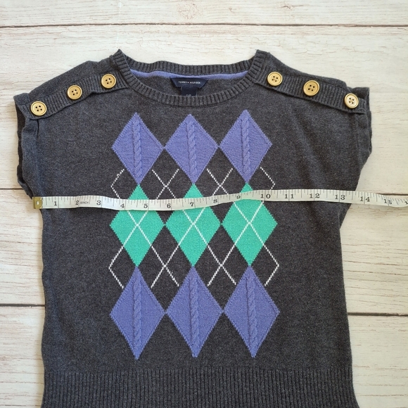 Tommy Hilfiger Girls Size 5/6 Grey Argyle Sweater Dress - Picture 4 of 4